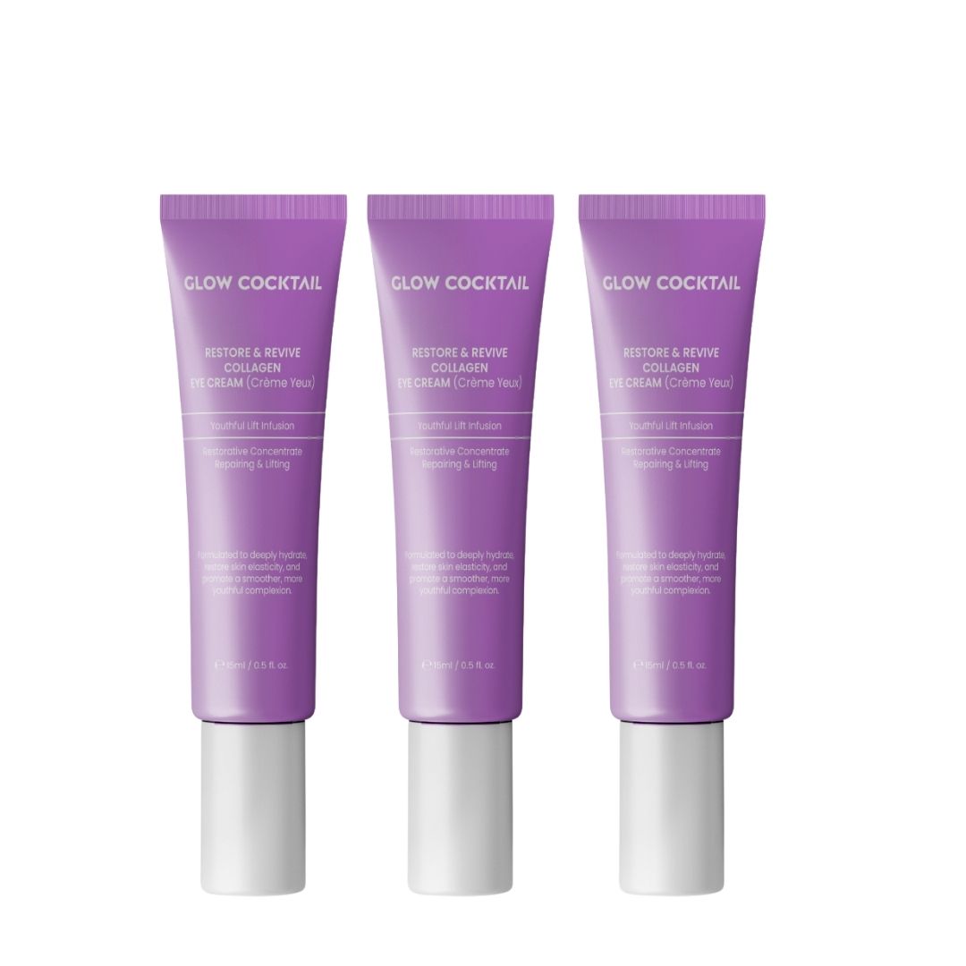 GlowCocktail London 3 X Restore & Revive Collagen Eye Cream 15Ml