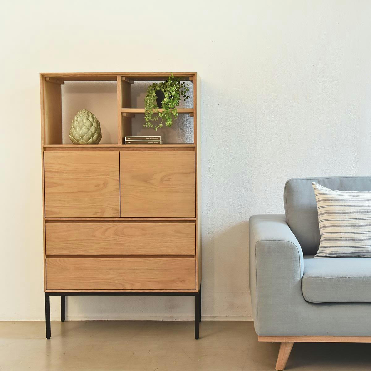 SOHO - Bibliothèque en plaqué chêne