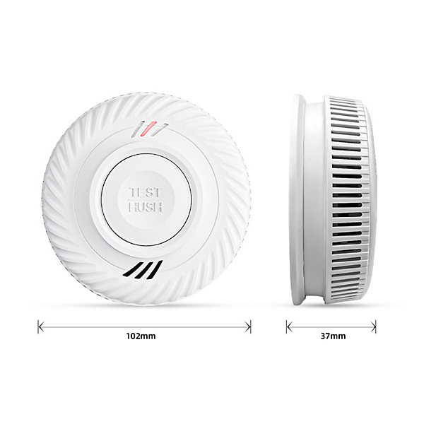 Lot de 2x Détecteur de fumée CE Pile 10 ans scellée connecté Wifi