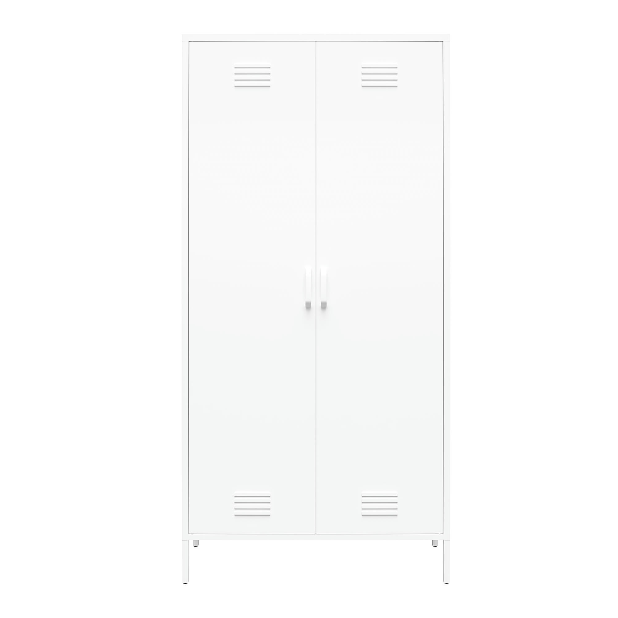 MISSION DISTRICT - Armoire avec 2 portes en métal blanc