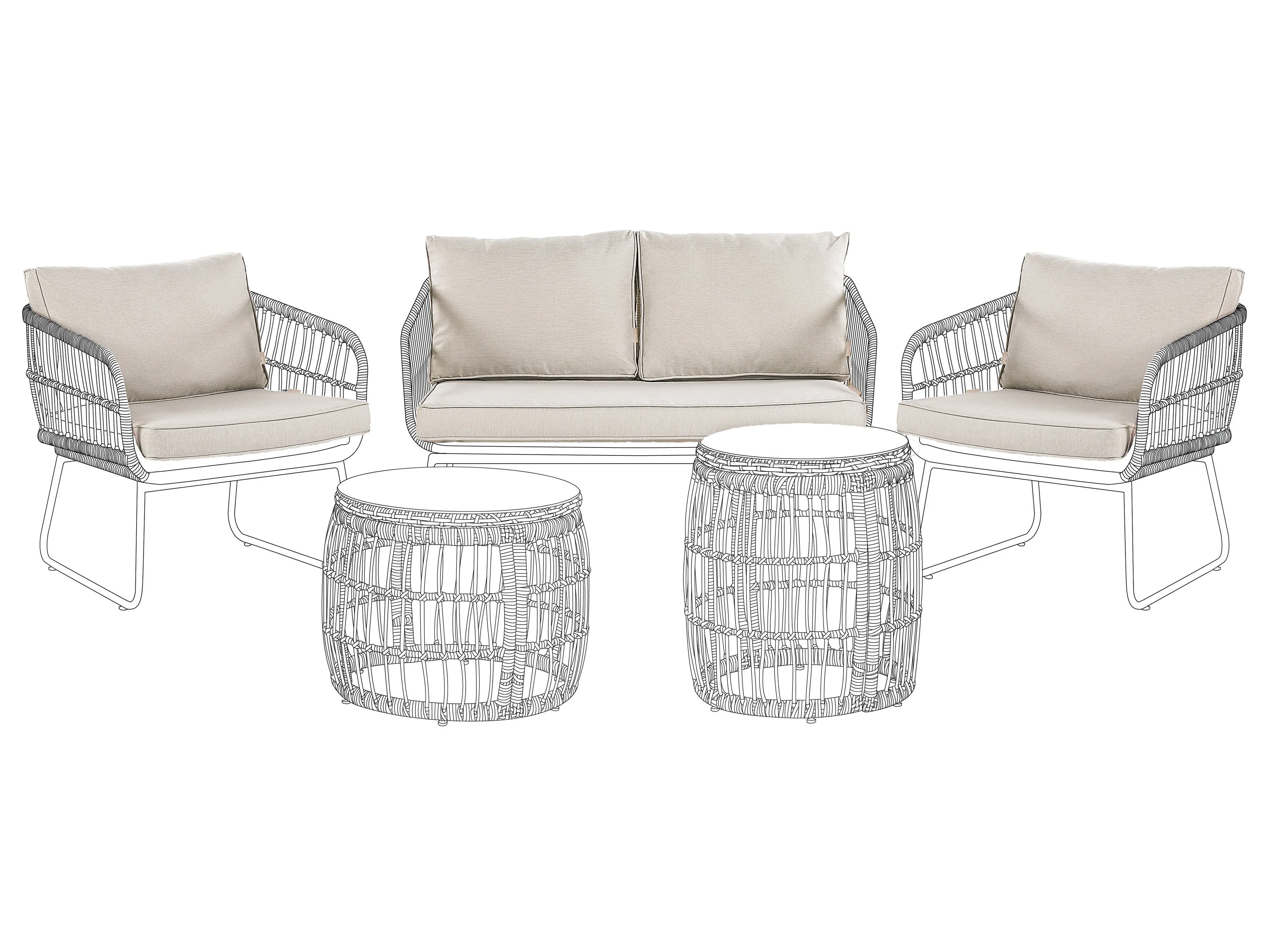 Outdoor Cushion Cover Set RAVELLO Beige