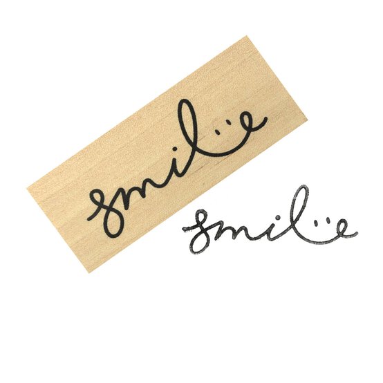 Smile Wooden Stamp 2.5cm x 6.3cm