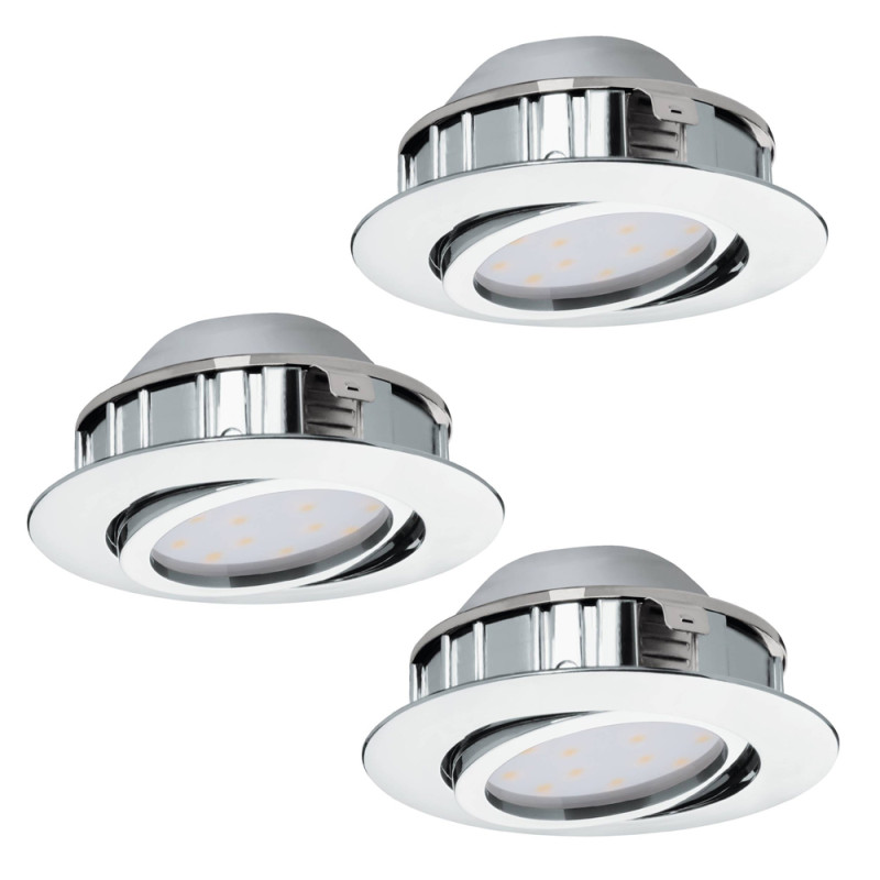 Spot encastrable LED Pineda chrome dimmable Ø 8,4 cm 3 x 5,5 W EGLO