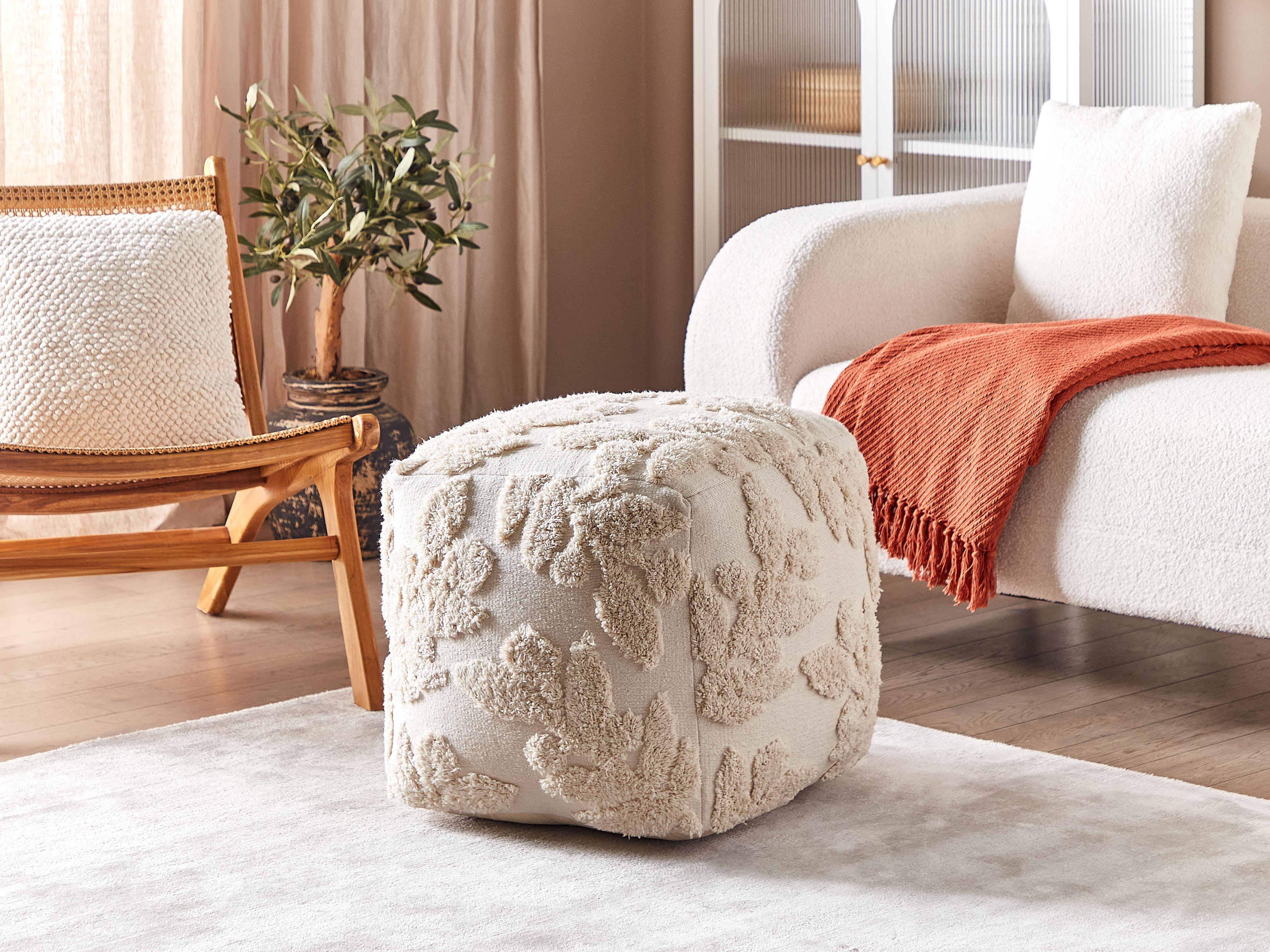 Pouffe Tufted MULTAN Cotton Beige