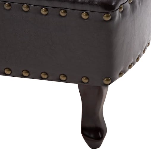 NNEVL Chaise Longue Dark Brown Faux Leather