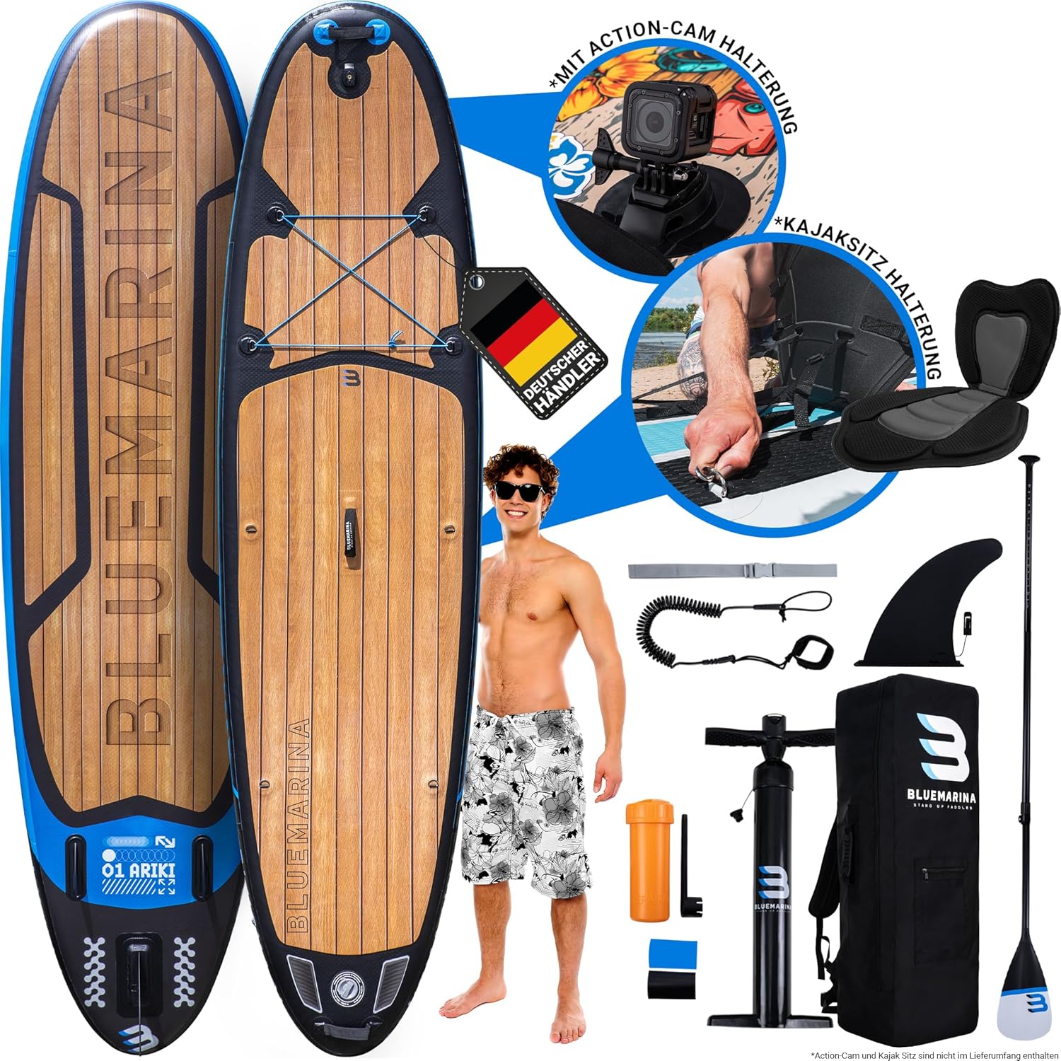 Bluemarina Stand Up Paddling Board Ariki | 𝟓 𝐉𝐀𝐇𝐑𝐄 𝐆𝐀𝐑𝐀𝐍𝐓𝐈𝐄 - SUP Board - Stand Up Paddle - Surfbrett | 325x86x15cm 140kg