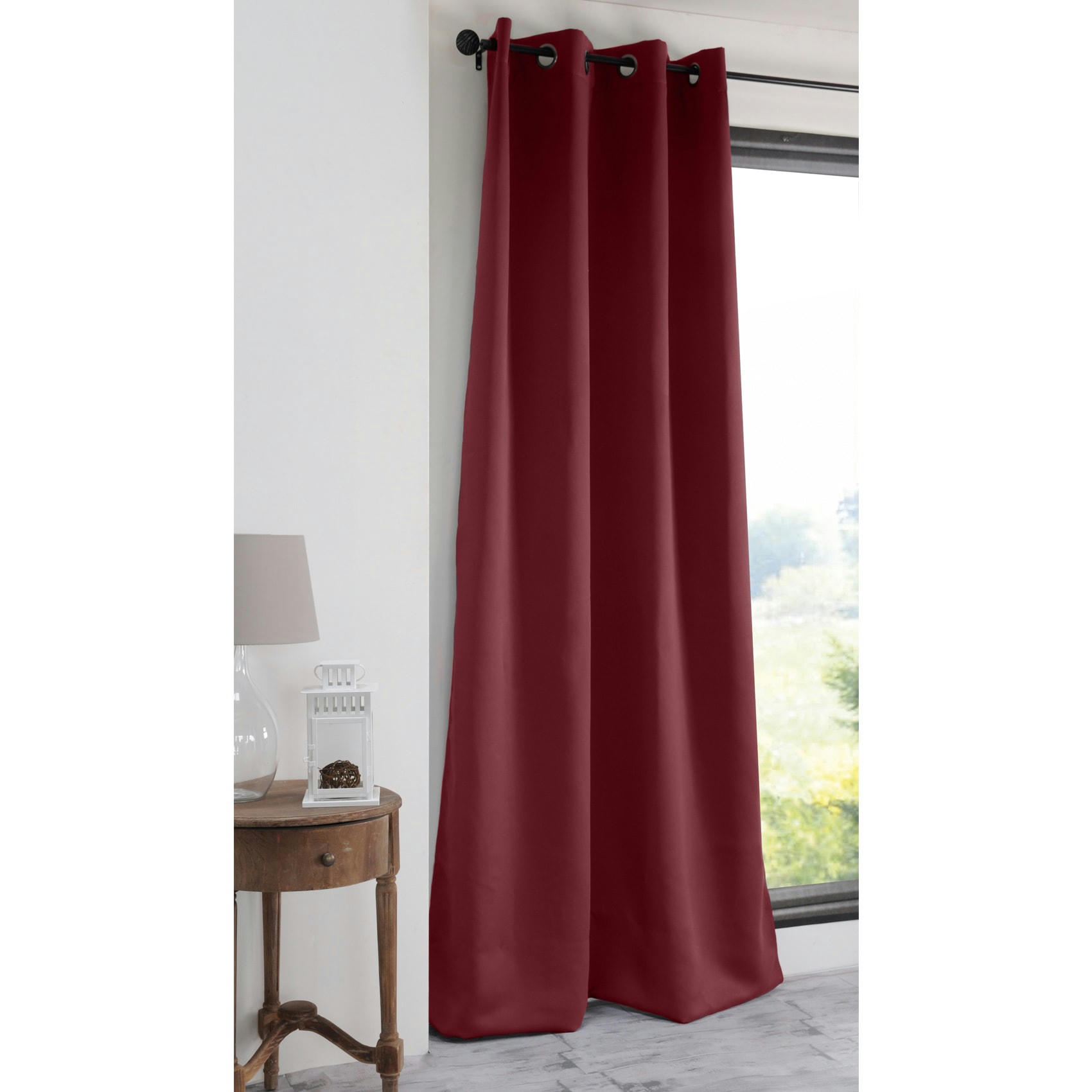 - Rideau occultant uni 210gr/m2 polyester marsala 140x280 cm