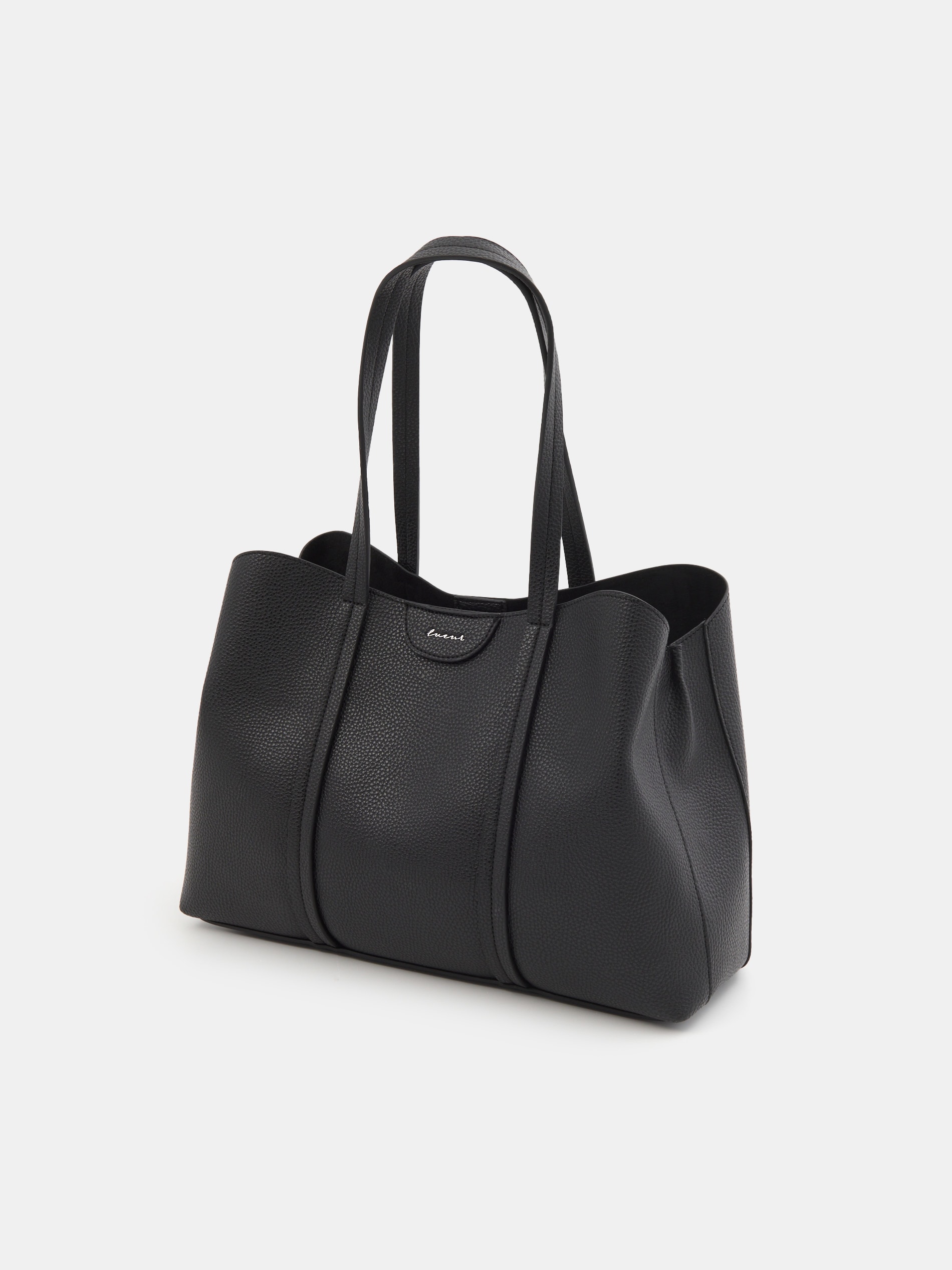 Duża torebka na ramię typu shopper z wewnętrzną kieszenią na zamek