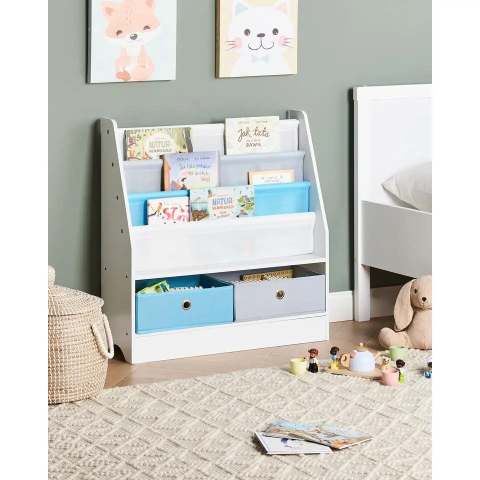 TUMBY - Boekenkast met 3 planken - Wit - Vezelplaat