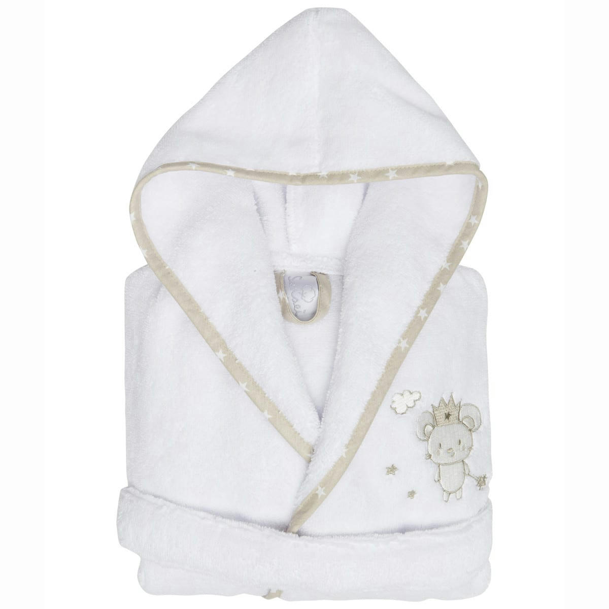 BABY SOFT MOUSE STICK - Peignoir enfant en coton peigné zéro twist  blanc 06 ans