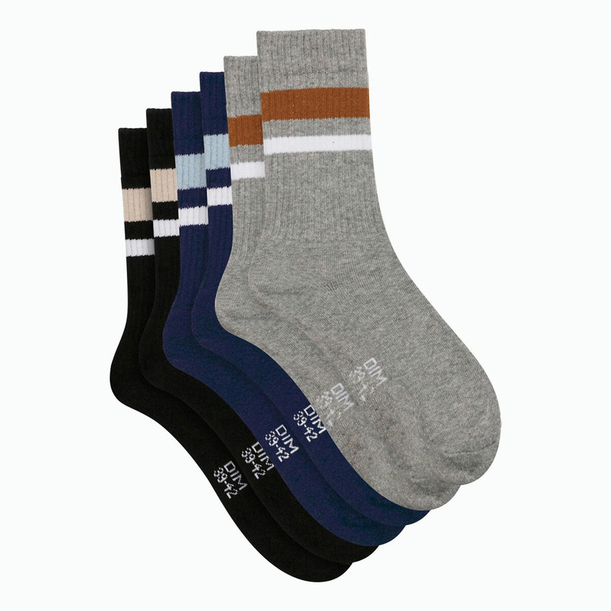 Lot de 3 paires de mi-chaussettes style sport