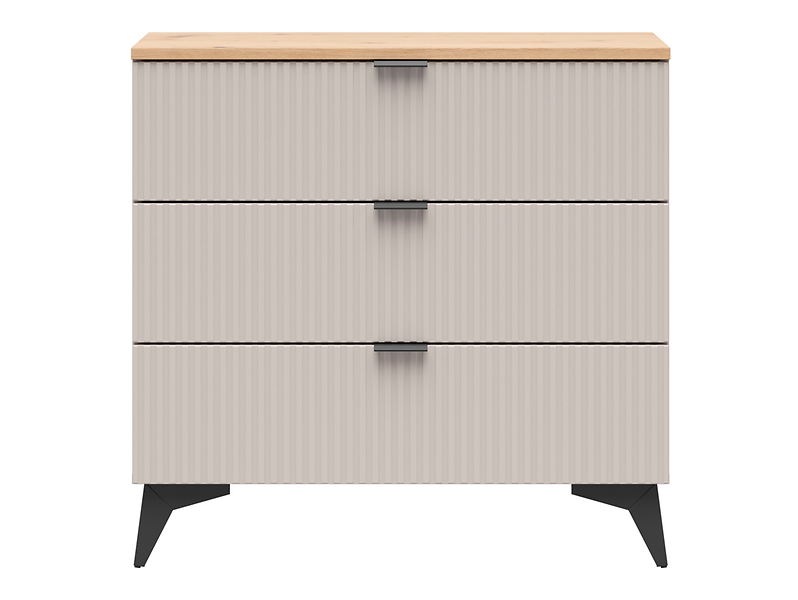 Komoda Velton 85 cm z 3 szufladami kaszmir/dąb artisan