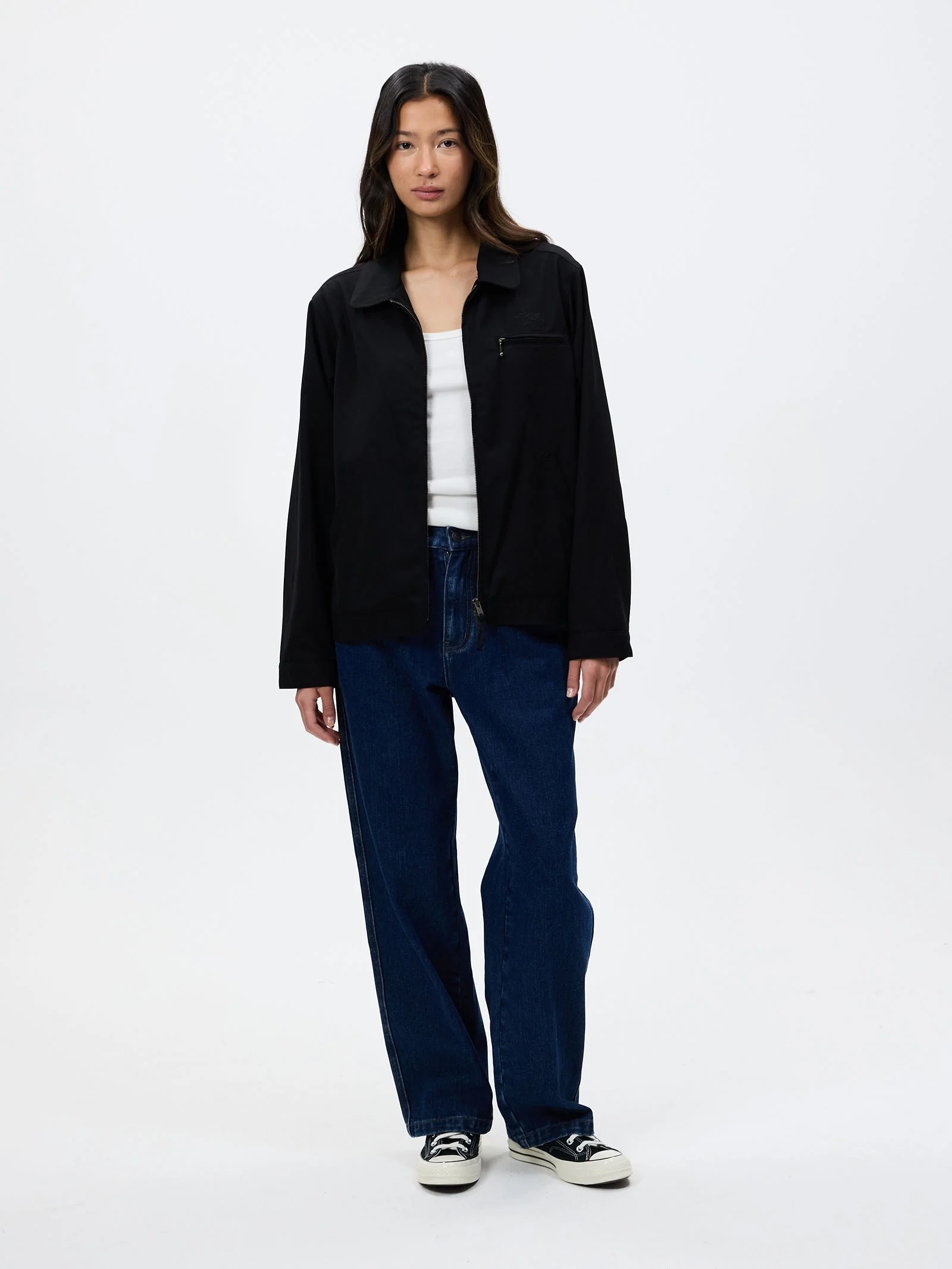 Womens Gaberdine Zip Jacket