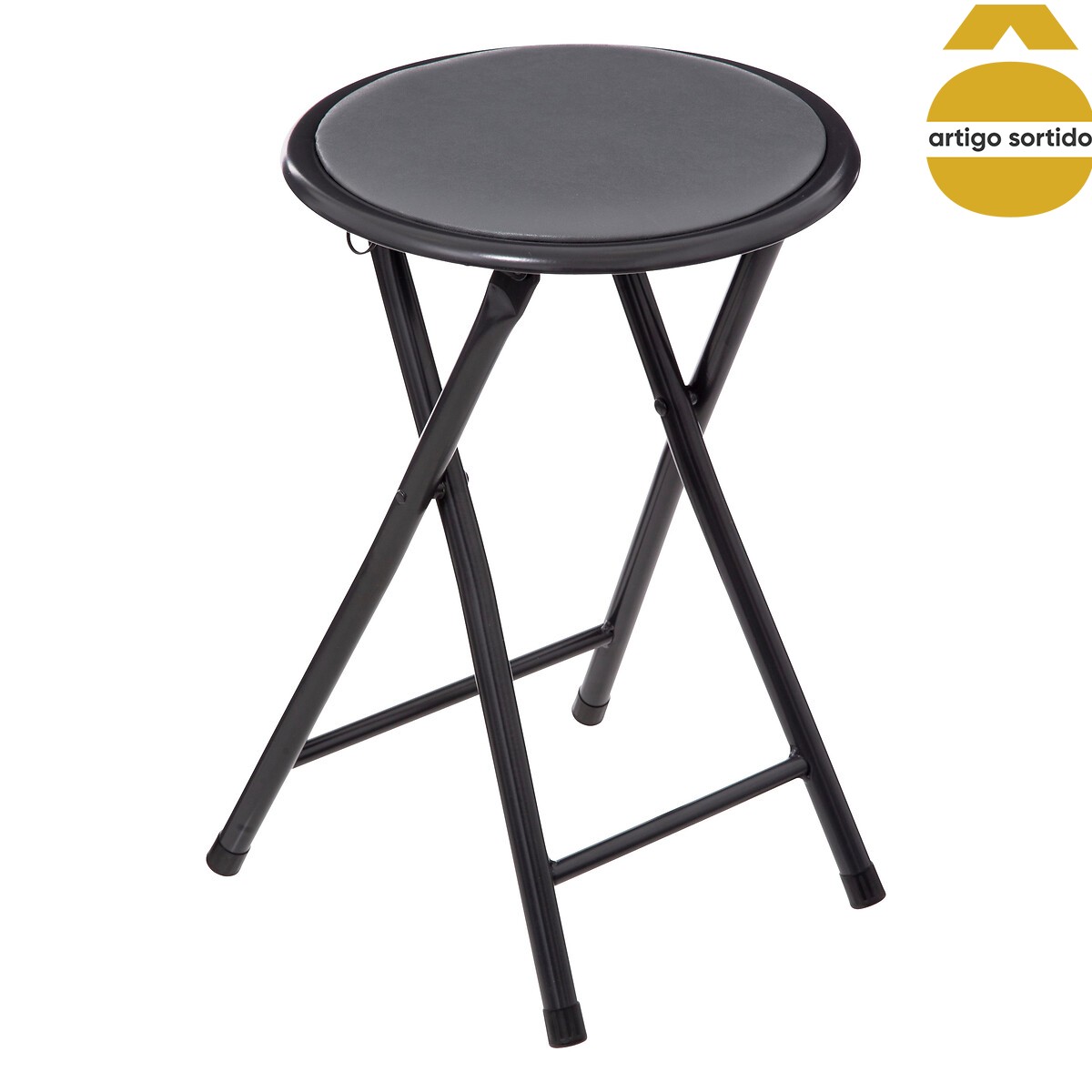 Banco dobrável cinza em metal