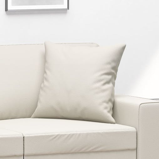 NNEVL Throw Pillows 2 pcs Cream 40x40 cm Faux Leather