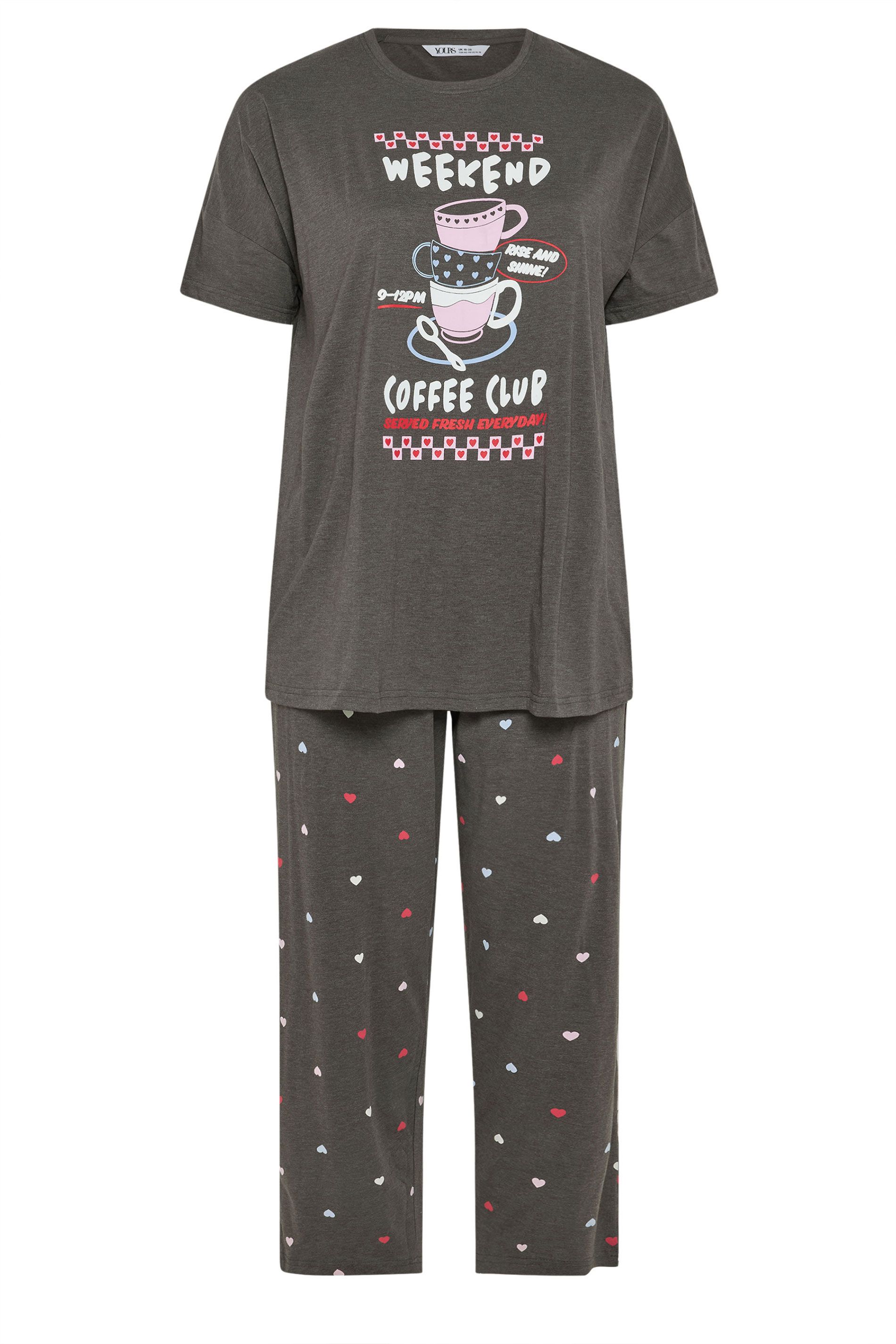 Yours Coffee Club' Wide Leg Pyjama Set