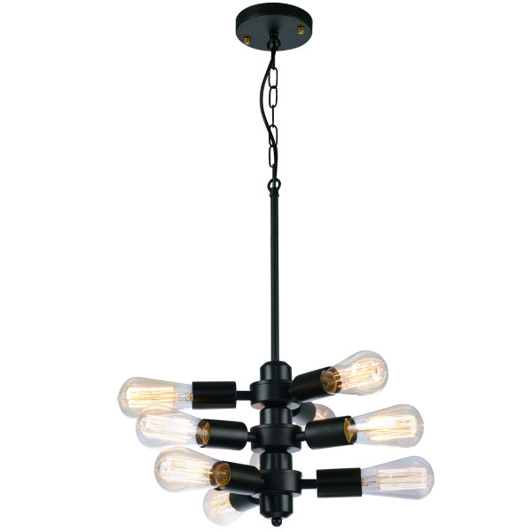 Lampa wisząca czarna OREBRO9xE27x10W wym: 150x25x25 cm Polux