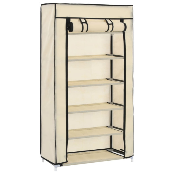 Szafka na buty Kremowy 58 x 28 x 106 cm Tkanina vidaXL