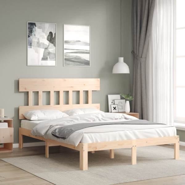 Rama łóżka bez materaca 140x190 cm lite drewno sosnowe