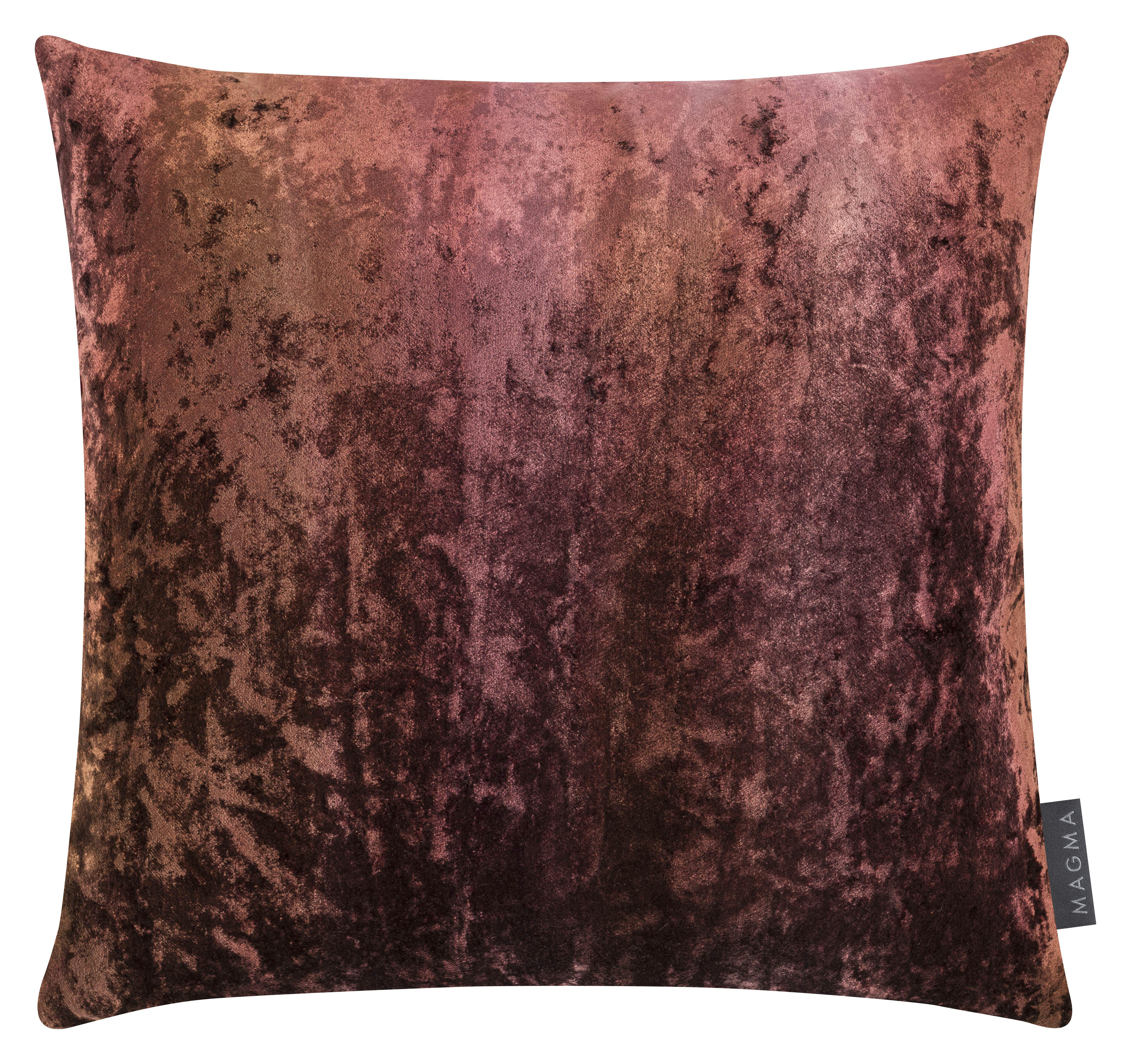 SHIVA - Housse de coussin cuivre rosé velours effet 3D 40x40