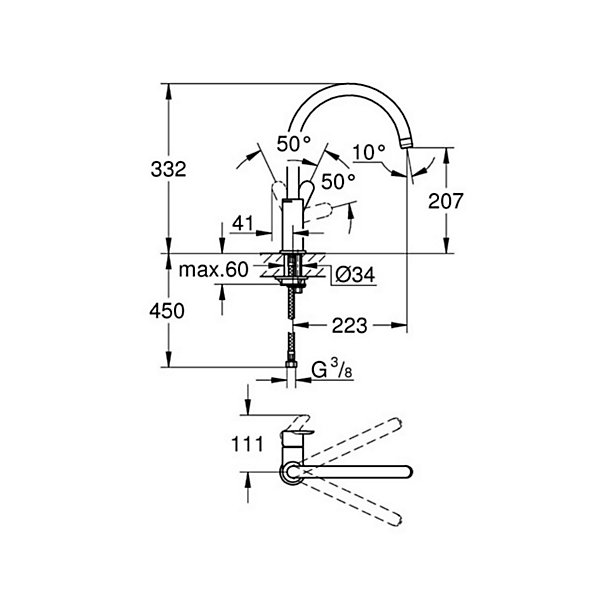 Mitigeur de cuisine Grohe Start Edge
