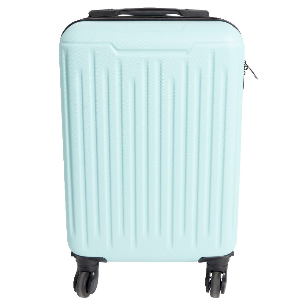 Valise cabine 26L rigide trolley 4 roues amovibles 51cm bleu clair