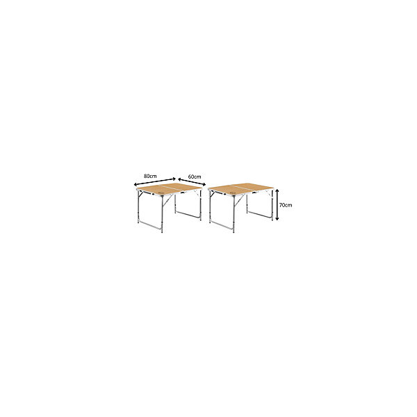 Lot de 2 tables de camping pliables 4 places - O'Camp - Forme valise - 80 x 60 x 70 cm