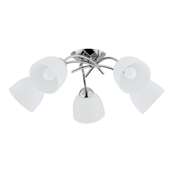 Lampa sufitowa chromowana biała MIRAŻ 5xE27x15W wym: 23x62x62 cm Alfa