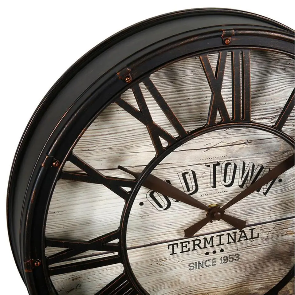 Ostaria Wandklok/muur klok - Montparnasse - D39 cm - kunststof