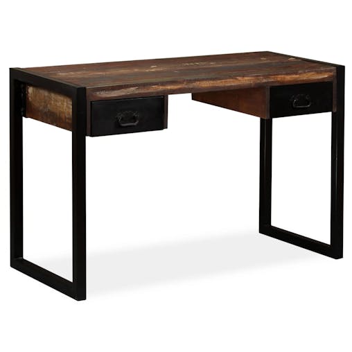 NNEVL Desk with 2 Drawers Solid Reclaimed Wood 120x50x76 cm