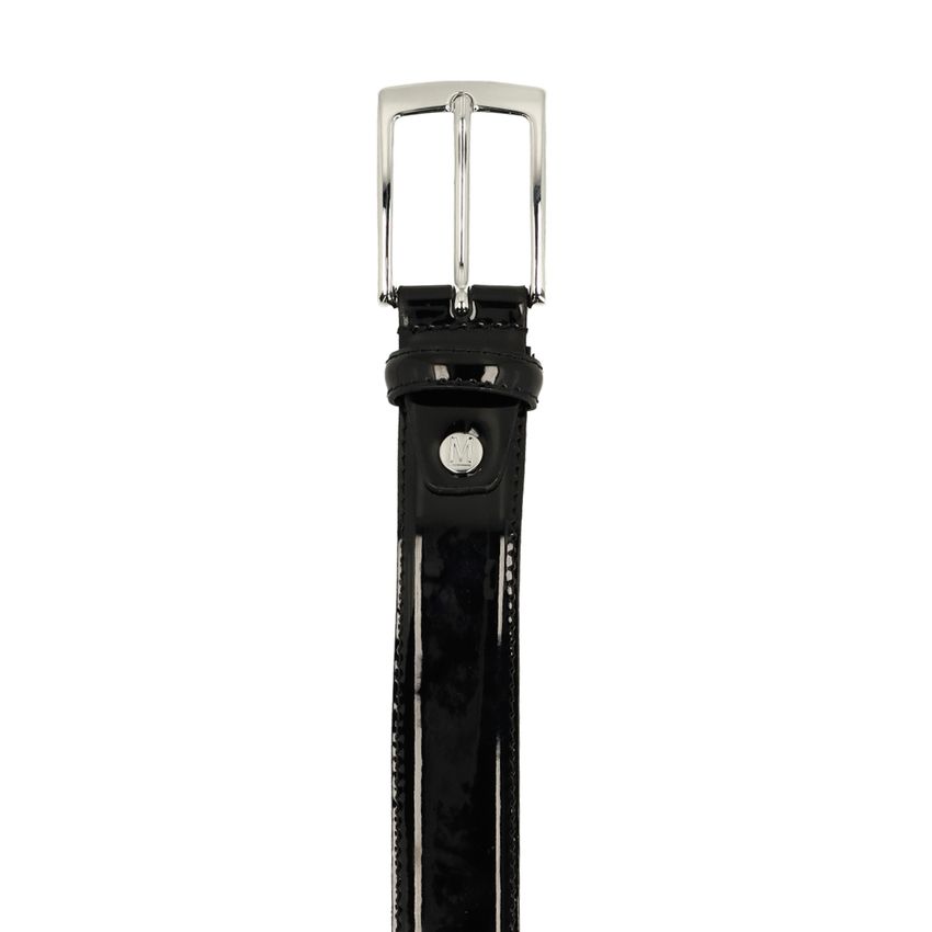 Manfield Zwarte lakleren riem