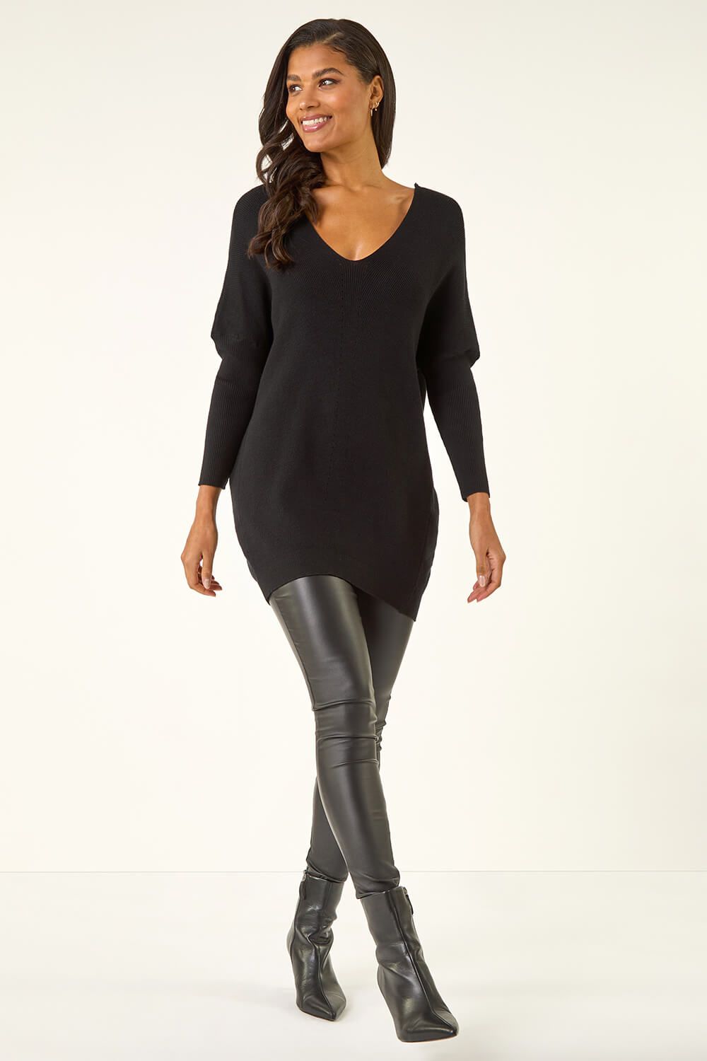 Roman One Size Animal Print Tie Back V-Neck Jumper