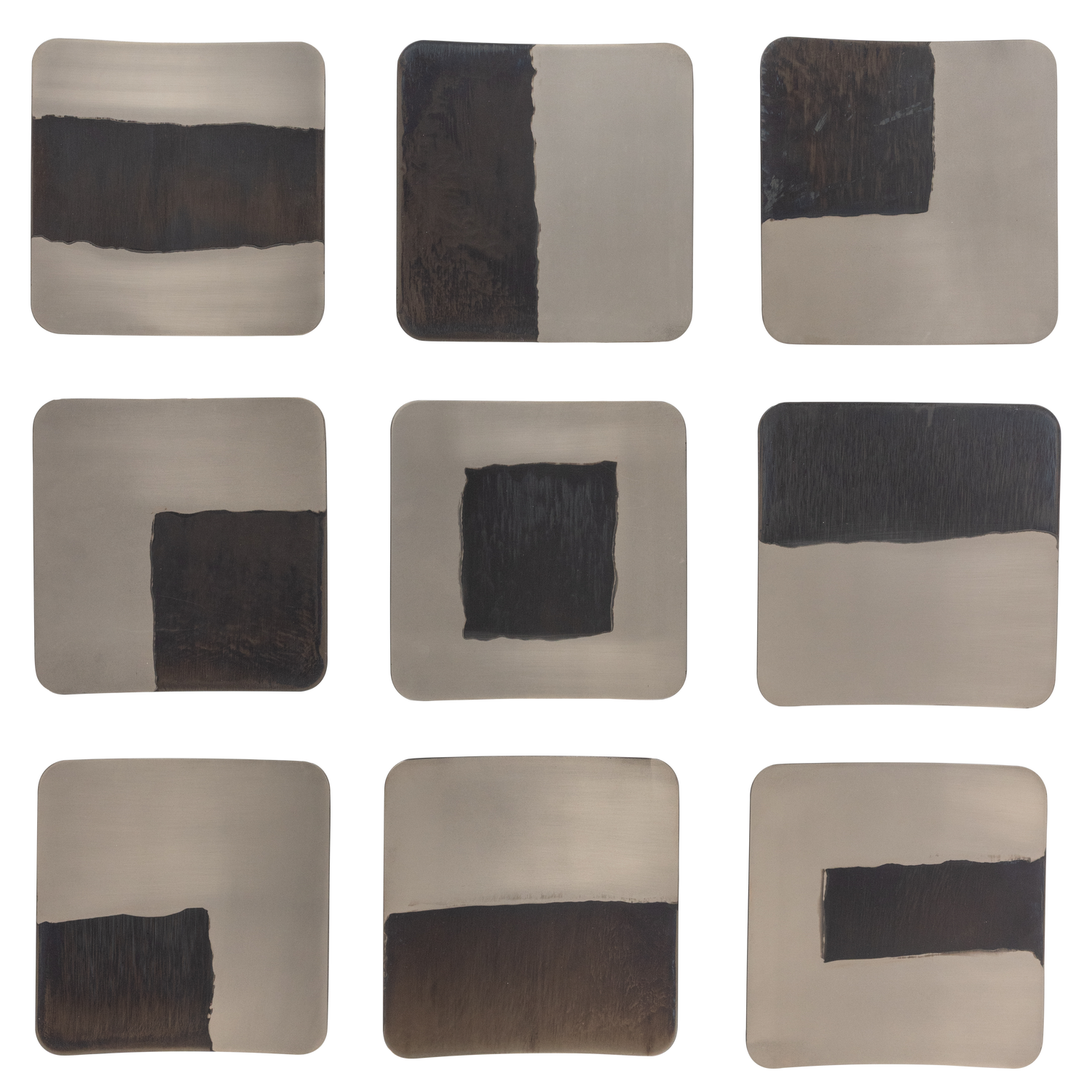 WOOOD wanddeco set Nami - Metaal - Nikkel - 25x25x25