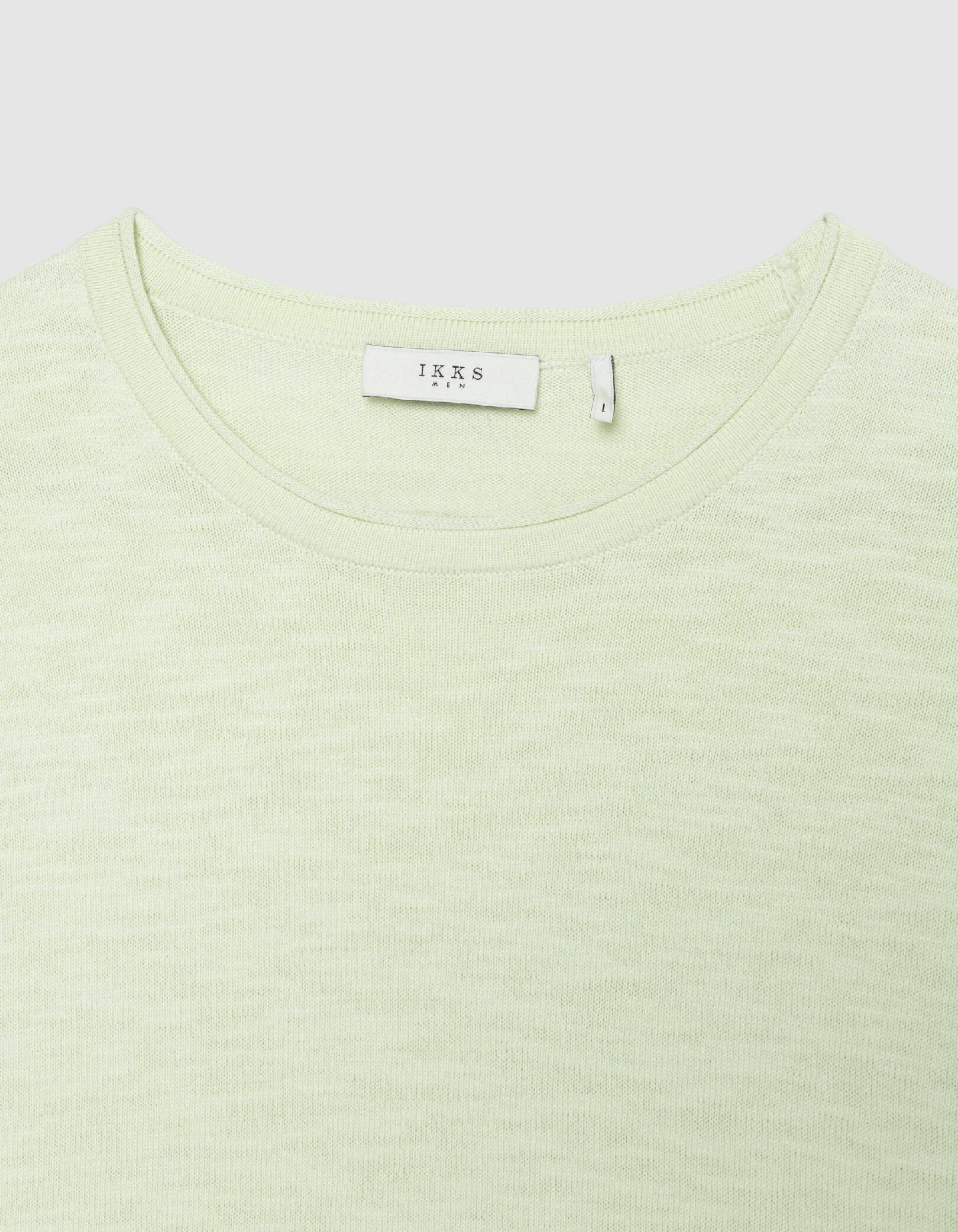 Pull bleu coton bio tricot fin flammé Homme