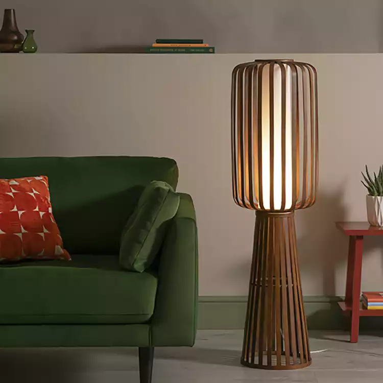 Habitat Achille Floor Lamp - Walnut