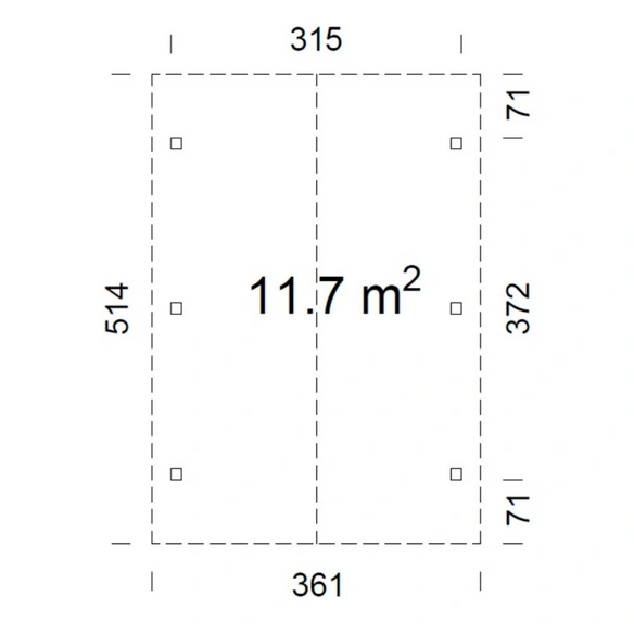 Carport »Robert«, Aufstellmaße BxTxH: 359 x 510 x 301 cm, lackiert, Holz