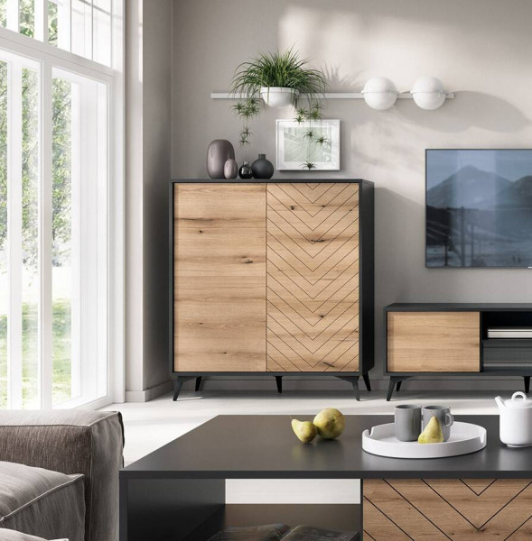 Wysoka komoda Diamond KD104 w stylu skandynawskim