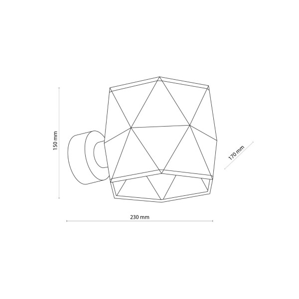 Kinkiet czarny KANTOOR 1xE27x15W wym:15x17x23cm IP20 TK-Lighting