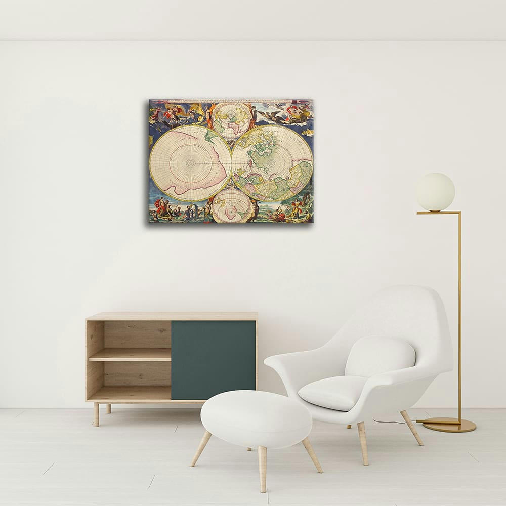 - Tableau cartographie ancienne carte No. 67 80x100cm