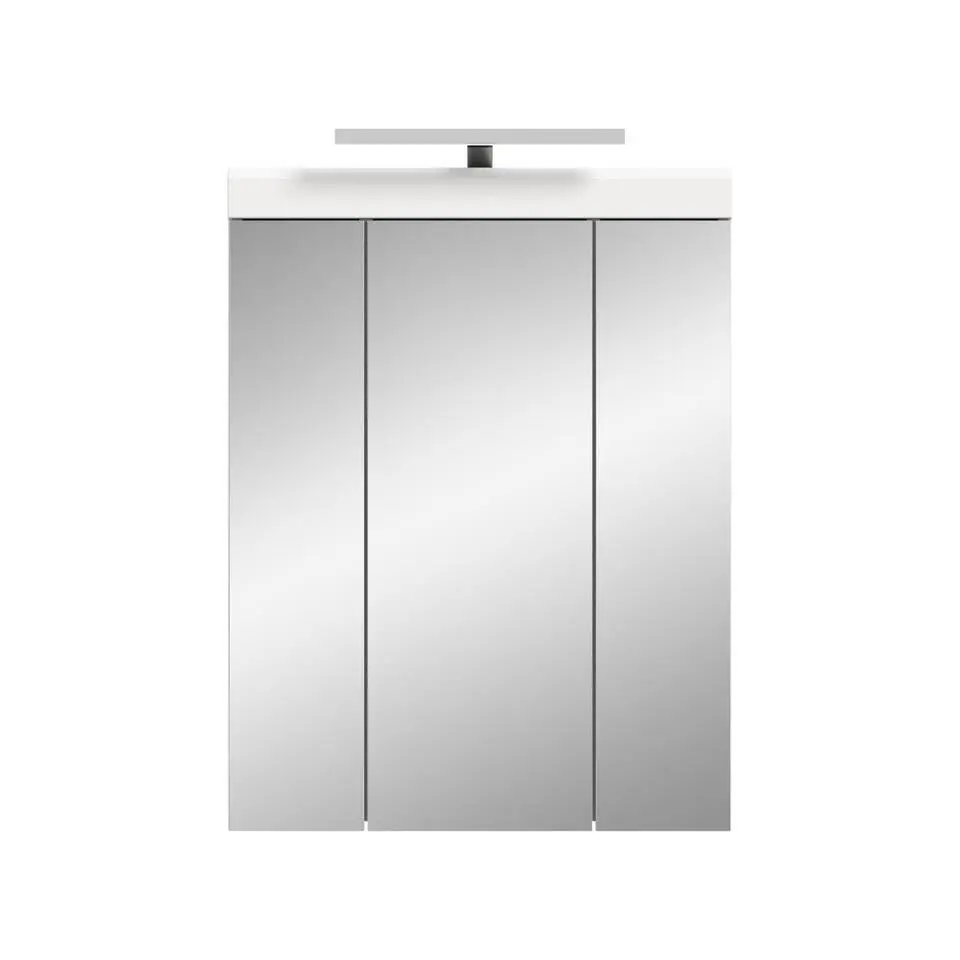 Hioshop Scout spiegelkast inclusief verlichting 2 deuren- 3 spiegeldeuren- 3