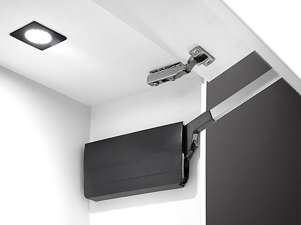 Emuca Jeu de compas pour porte relevable Agile Flap, 3,7-7,2kg, acier et plastique, gris anthracite