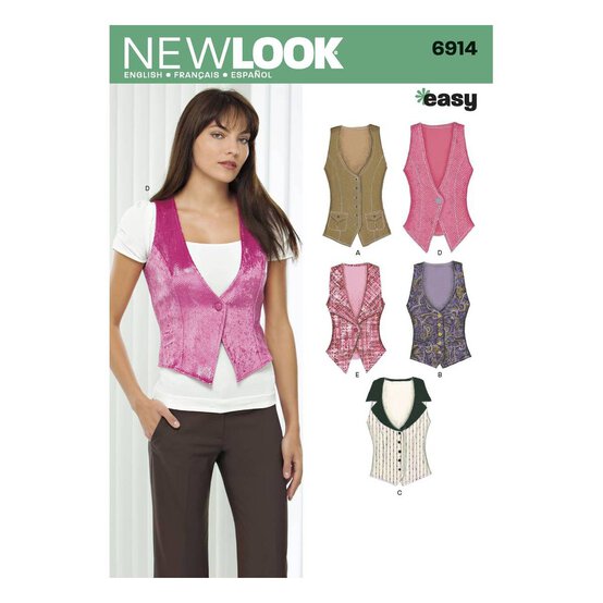 New Look Women's Vest Sewing Pattern 6914