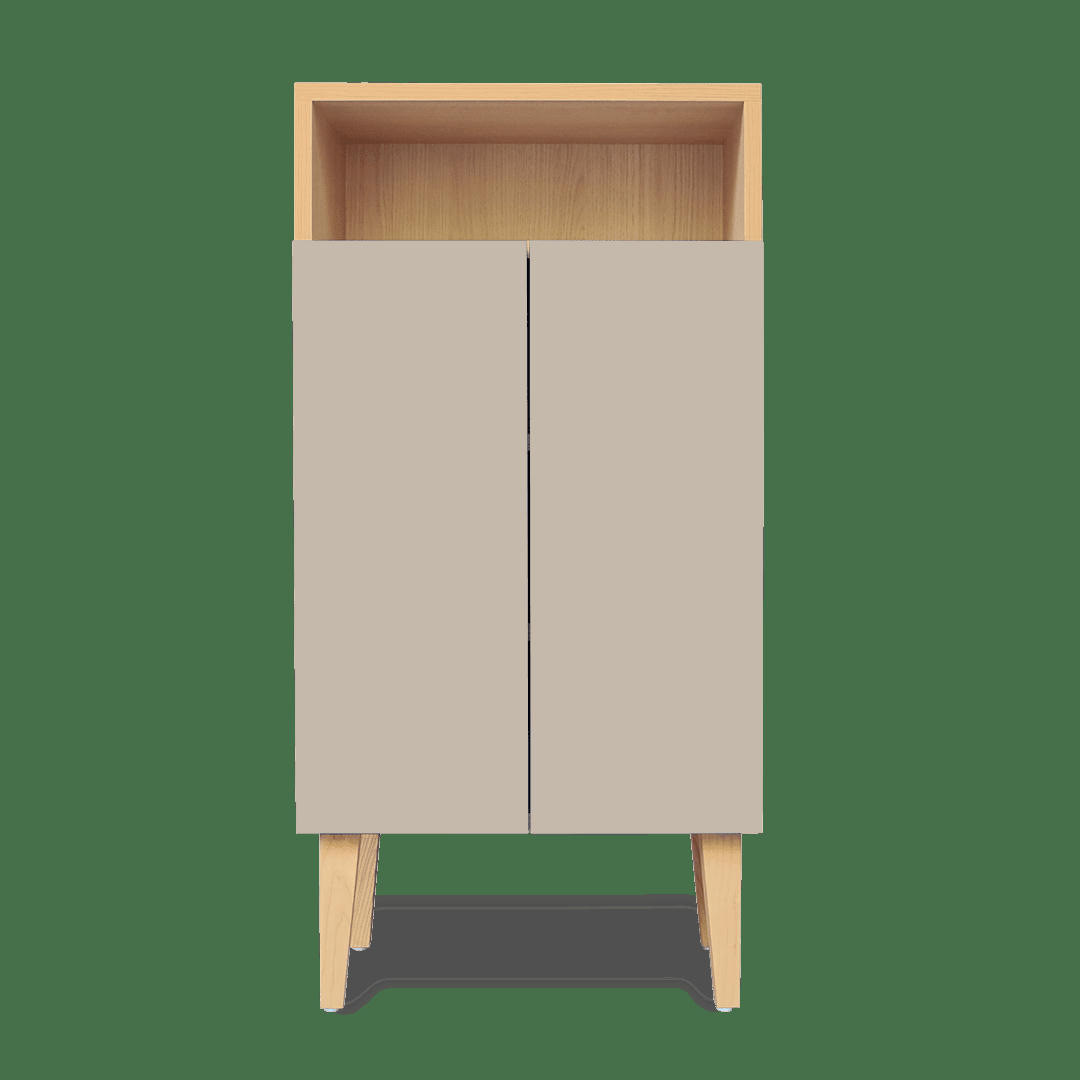ENKI - Petit meuble d'entrée beige havane, 2 portes - 100*50*42