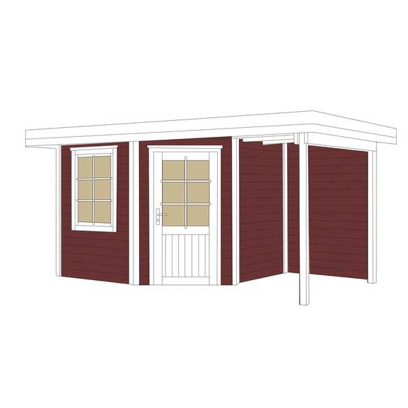 Gartenhaus »213 Plus Gr.2 A«, Holz, BxHxT: 500 x 259 x 295 cm (Außenmaße inkl. Dachüberstand)