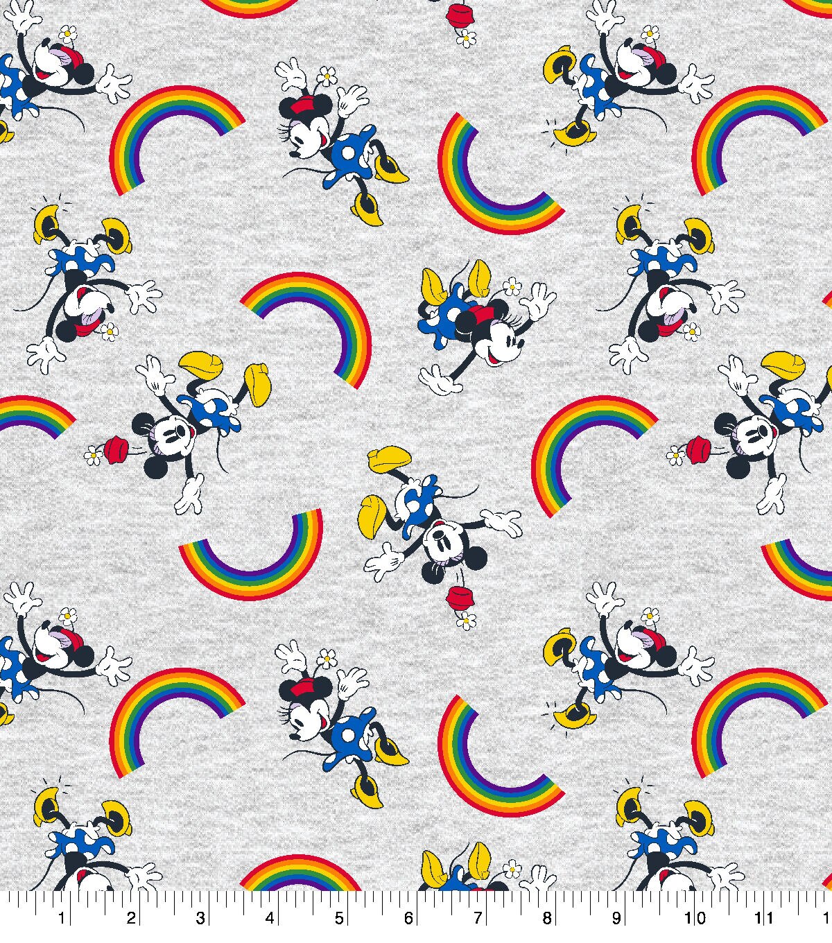 Disney Pride Cotton Fabric Minnie Rainbow