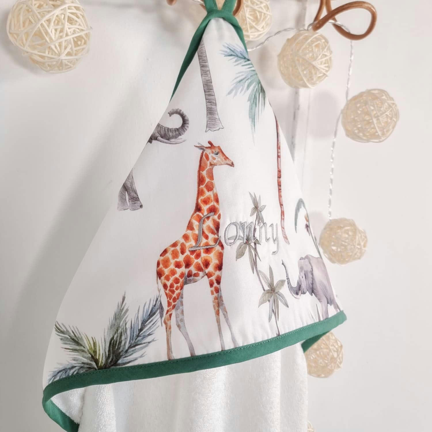 SAFARI - Cape de bain en coton et fibres de bambou  100 x 100cm