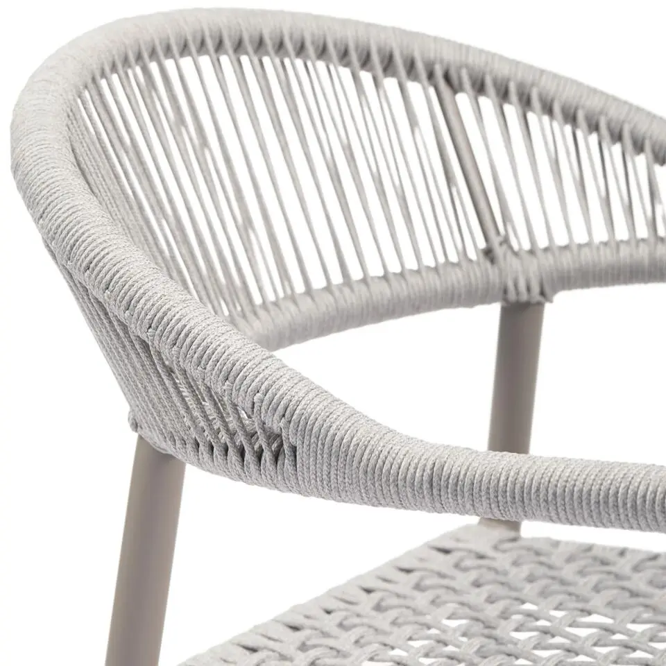 WOOOD Yellow tuinstoel - Touw/Aluminium - Lichtgrijs - Set van 2