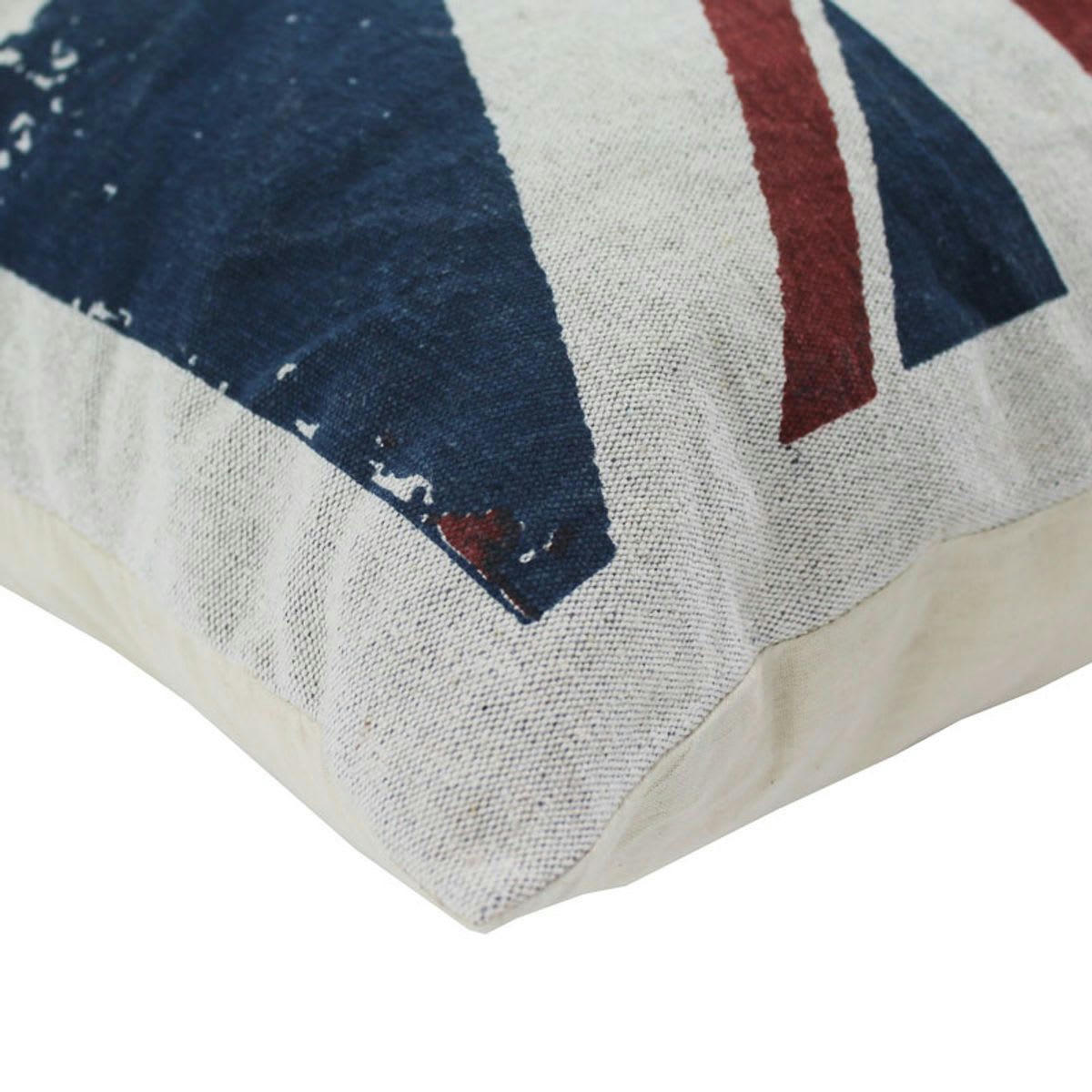 VINTAGE - Coussin en coton drapeau anglais effet vintage 50x50