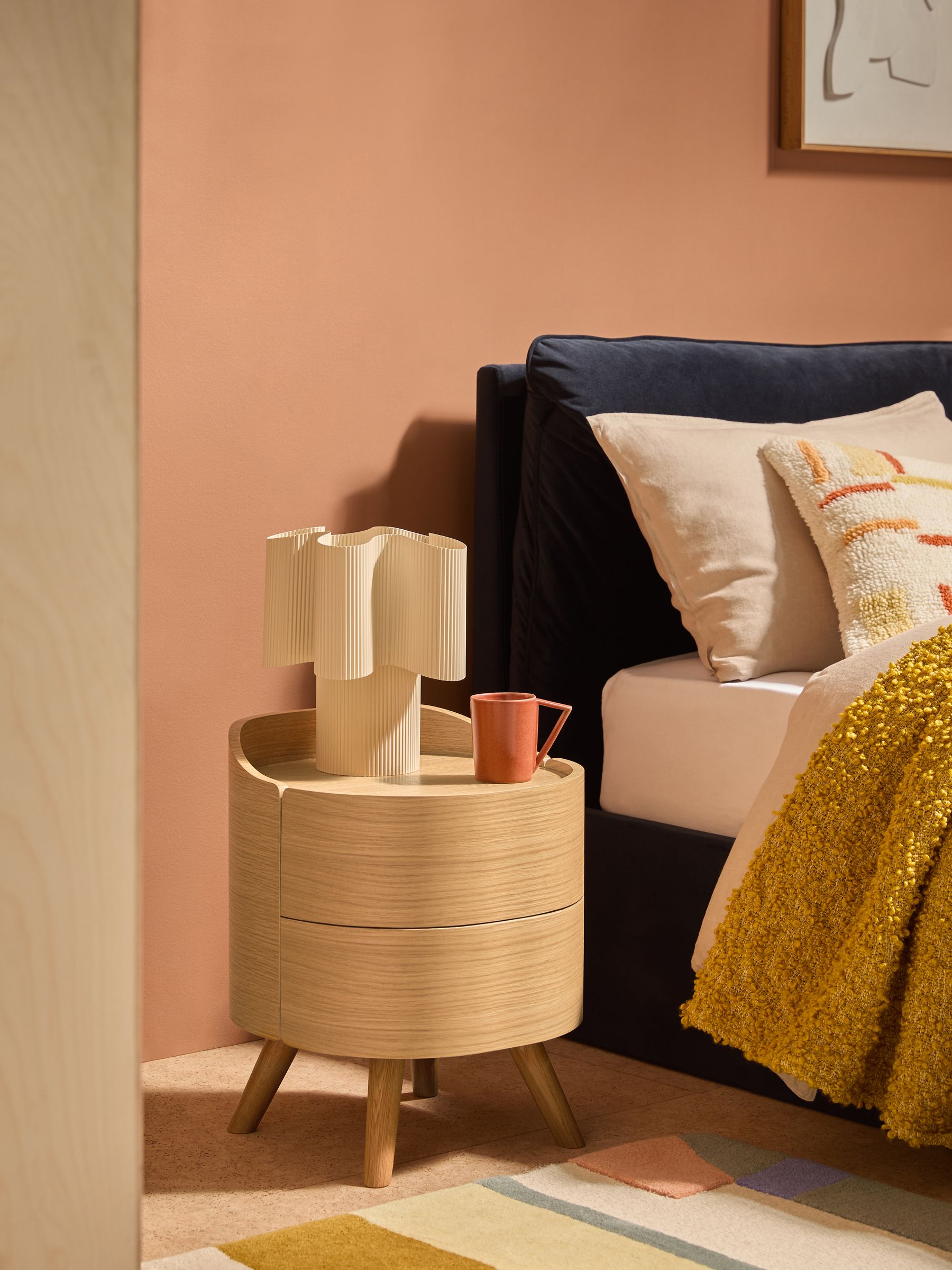 Odie 2 Drawer Bedside Table in Oak