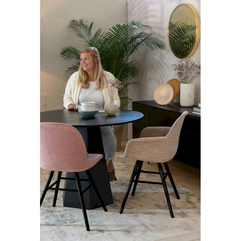 ALBERT KUIP SOFT - Chaise design en tissu rose